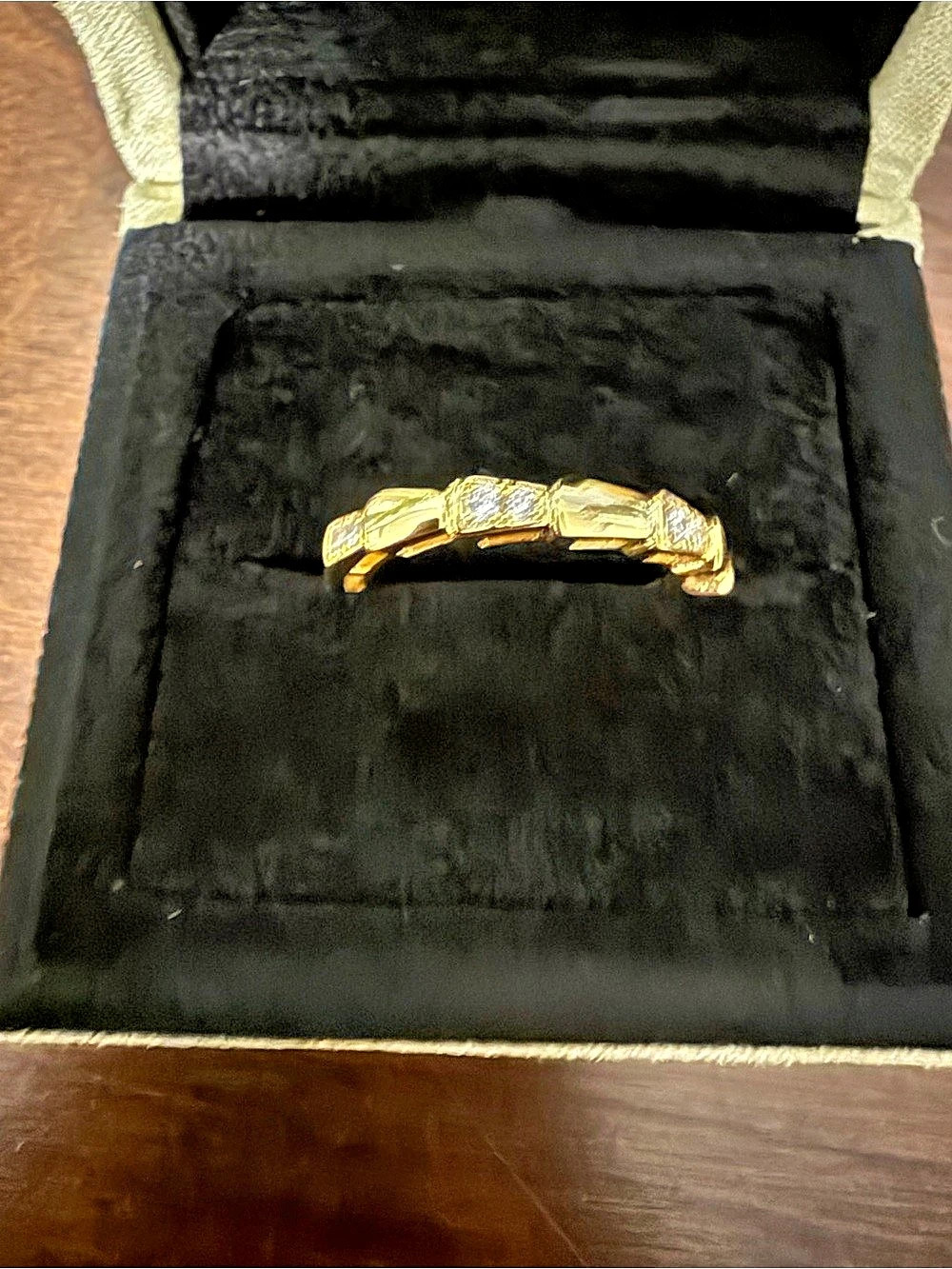Serpenti Style 18K Gold Plated Sterling Silver Ring – Size 9.5